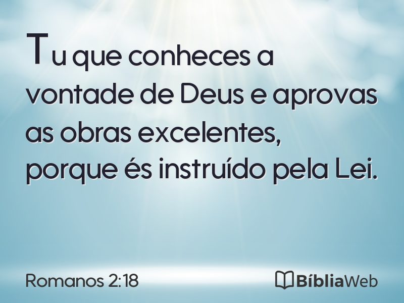 Romanos 2:18 em imagem para compartilhar