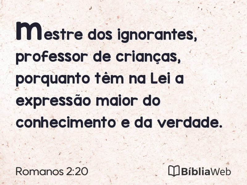 Romanos 2:20 em imagem para compartilhar