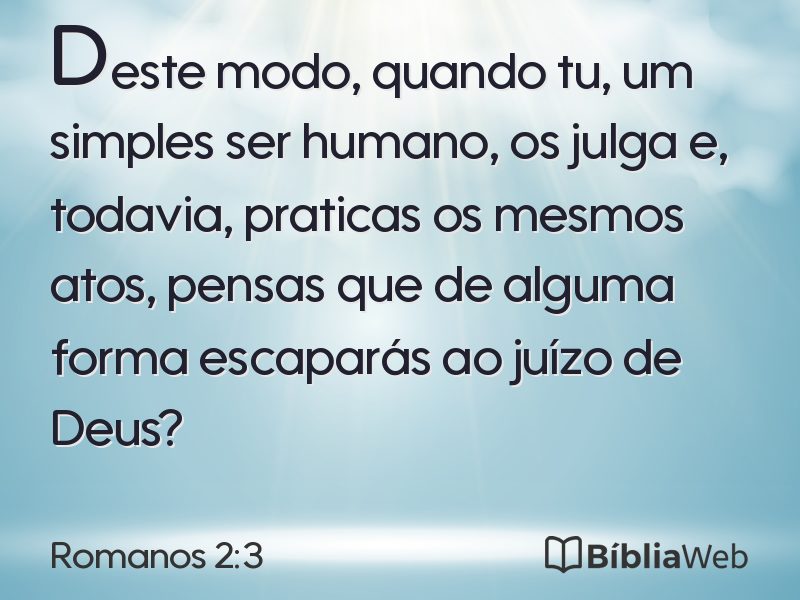 Romanos 2:3 em imagem para compartilhar