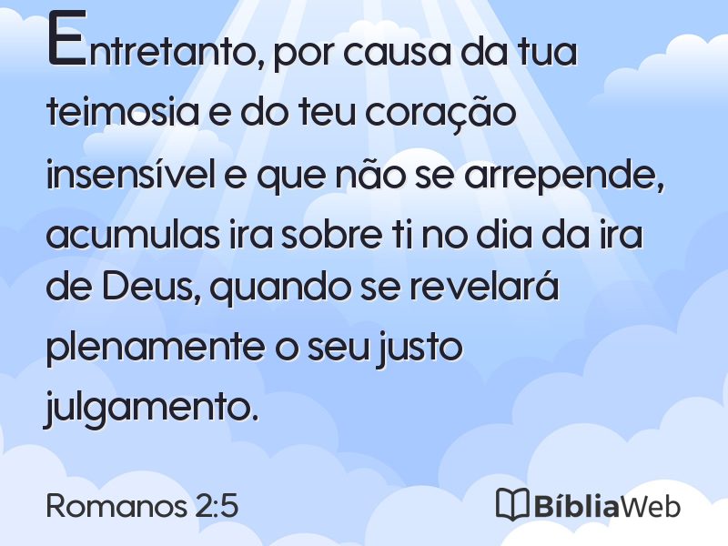 Romanos 2:5 em imagem para compartilhar