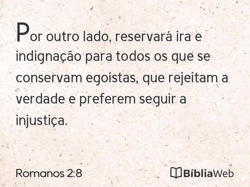 Romanos 2:8 em imagem para compartilhar
