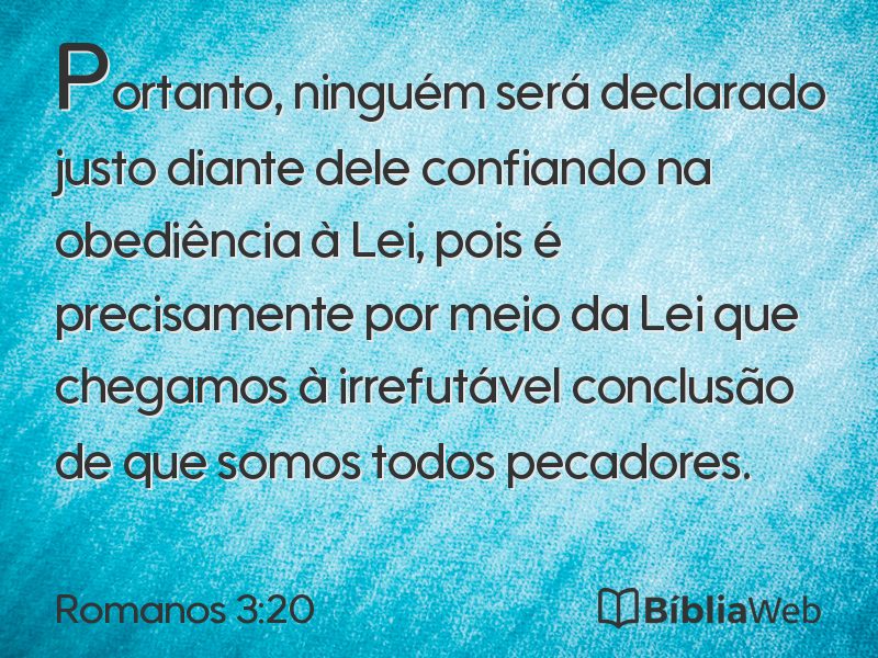 Romanos 3:20 em imagem para compartilhar