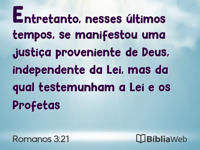 Romanos 3:21 em imagem para compartilhar