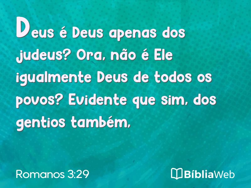 Romanos 3:29 em imagem para compartilhar