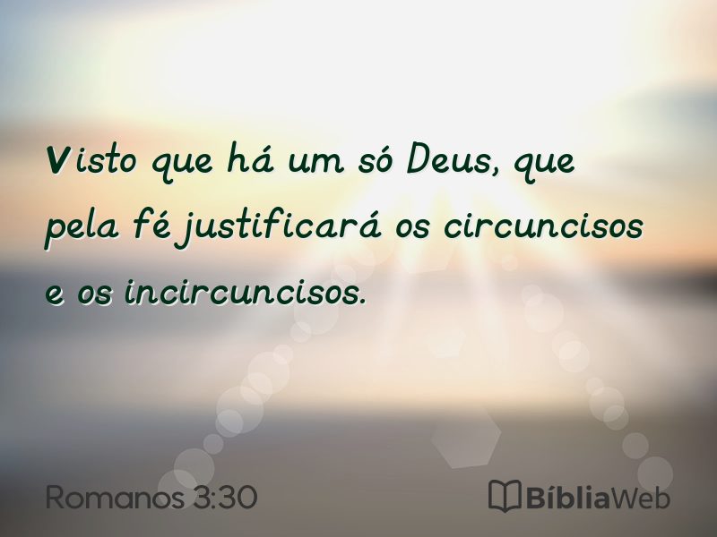 Romanos 3:30 em imagem para compartilhar