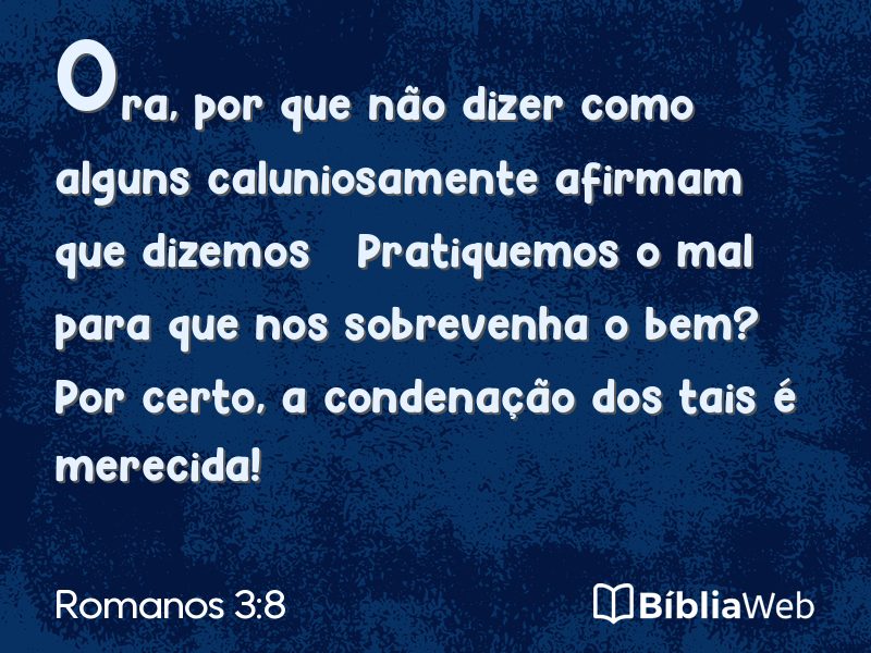 Romanos 3:8 em imagem para compartilhar