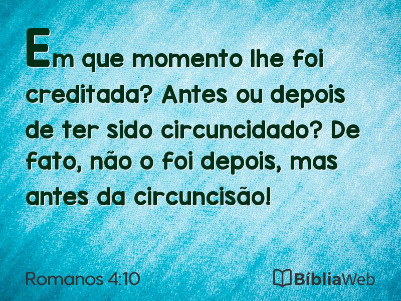 Romanos 4:10 em imagem para compartilhar