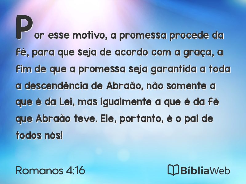 Romanos 4:16 em imagem para compartilhar