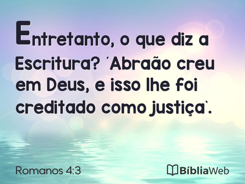 Romanos 4:3 em imagem para compartilhar