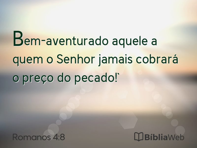 Romanos 4:8 em imagem para compartilhar