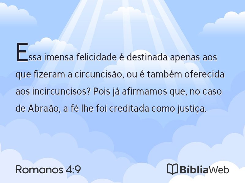 Romanos 4:9 em imagem para compartilhar