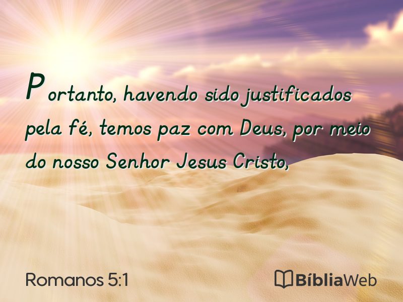 Romanos 5:1 em imagem para compartilhar