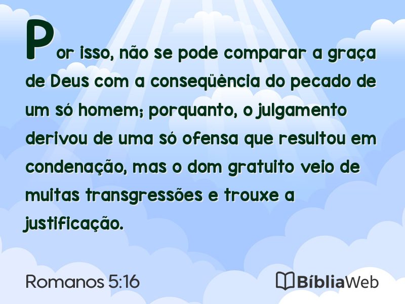Romanos 5:16 em imagem para compartilhar