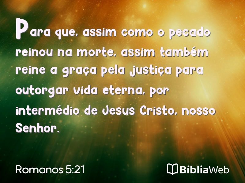 Romanos 5:21 em imagem para compartilhar