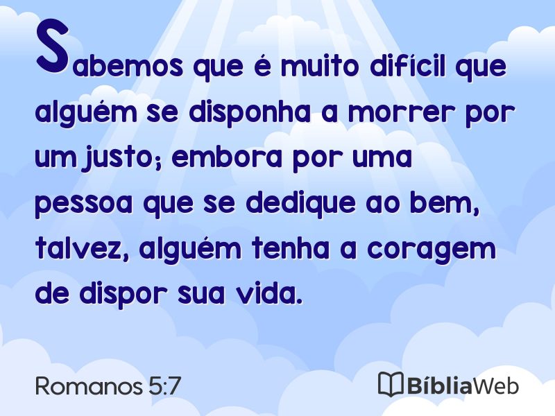 Romanos 5:7 em imagem para compartilhar