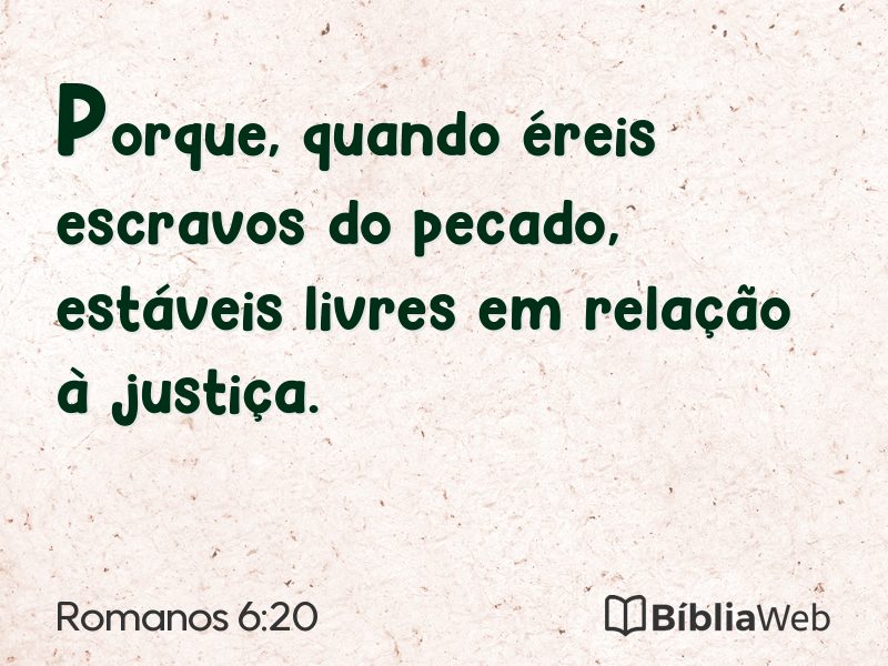 Romanos 6:20 em imagem para compartilhar