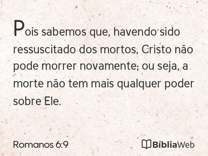 Romanos 6:9 em imagem para compartilhar