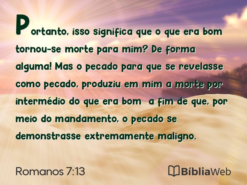 Romanos 7:13 em imagem para compartilhar