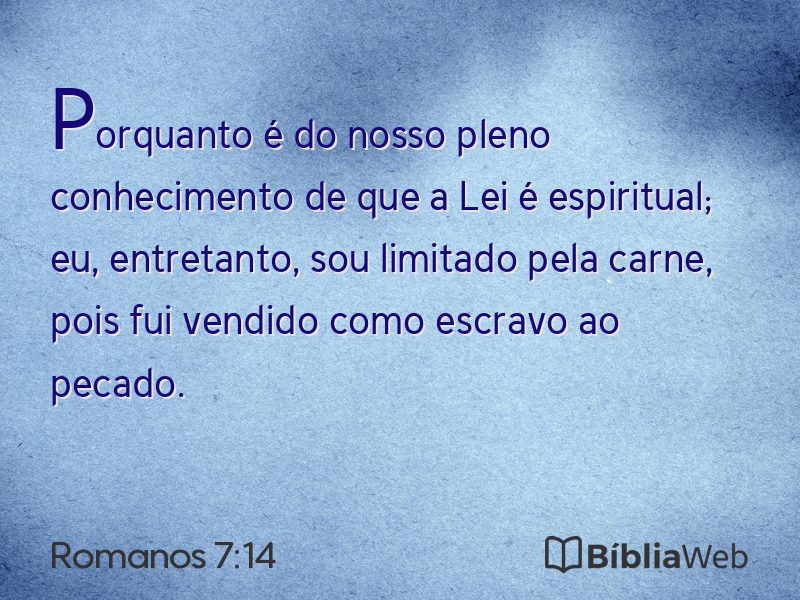 Romanos 7:14 em imagem para compartilhar