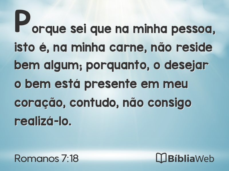 Romanos 7:18 em imagem para compartilhar