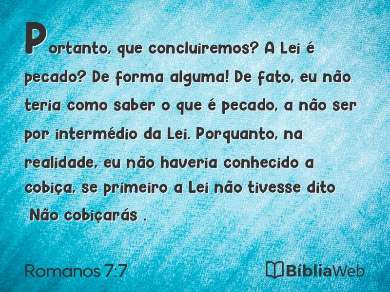 Romanos 7:7 em imagem para compartilhar