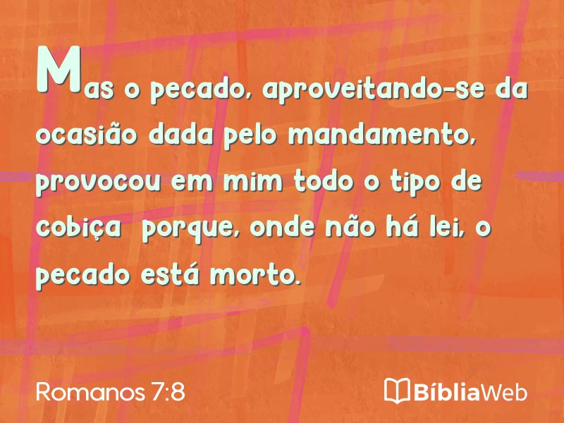 Romanos 7:8 em imagem para compartilhar