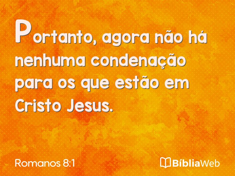 Romanos 8:1 em imagem para compartilhar