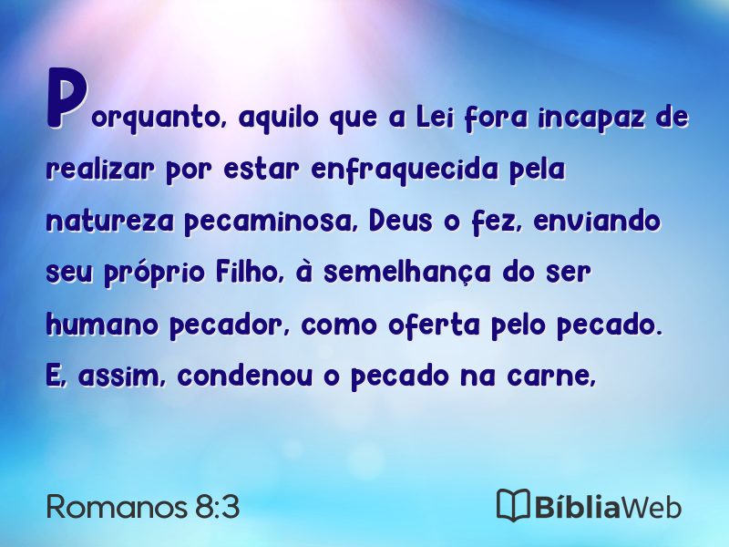 Romanos 8:3 em imagem para compartilhar