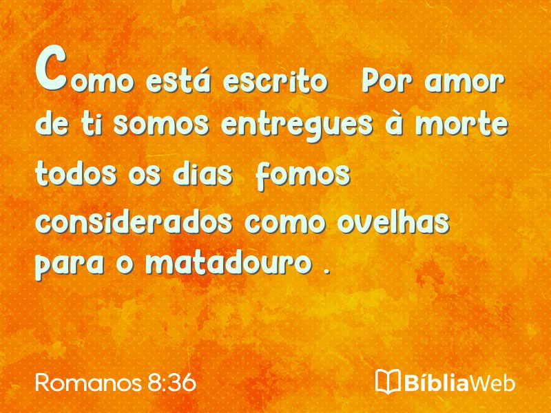 Romanos 8:36 em imagem para compartilhar