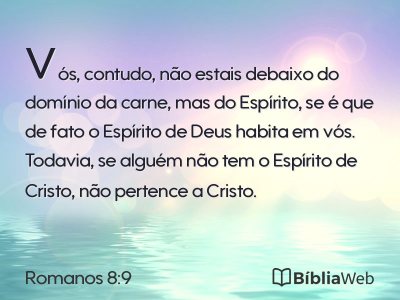 Romanos 8:9 em imagem para compartilhar