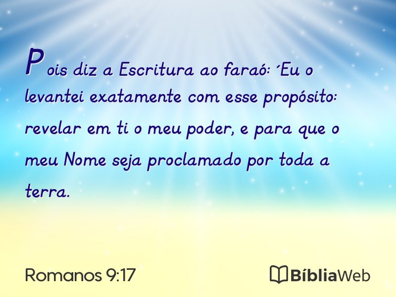 Romanos 9:17 em imagem para compartilhar
