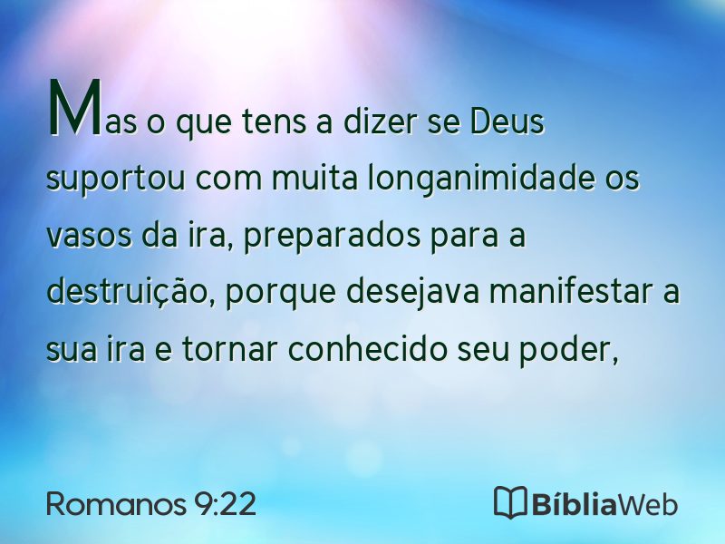 Romanos 9:22 em imagem para compartilhar