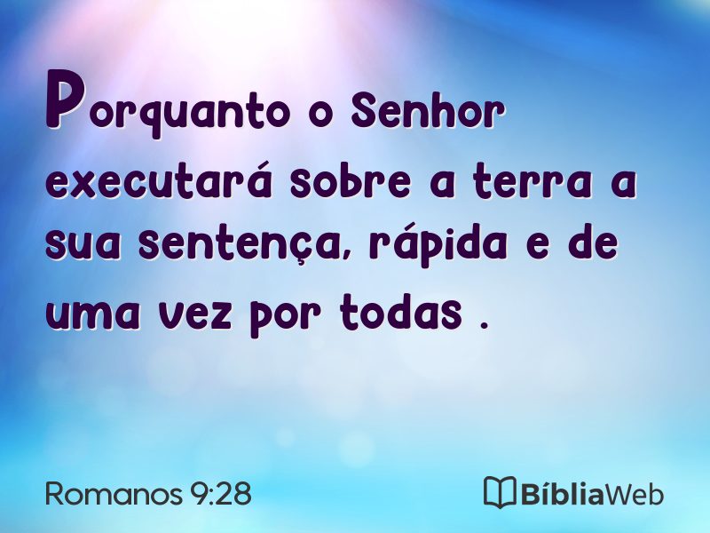 Romanos 9:28 em imagem para compartilhar