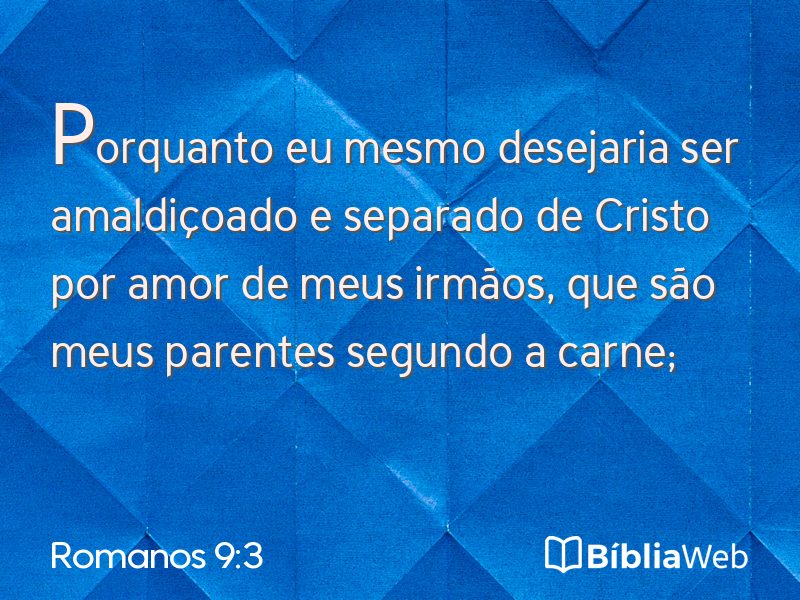Romanos 9:3 em imagem para compartilhar