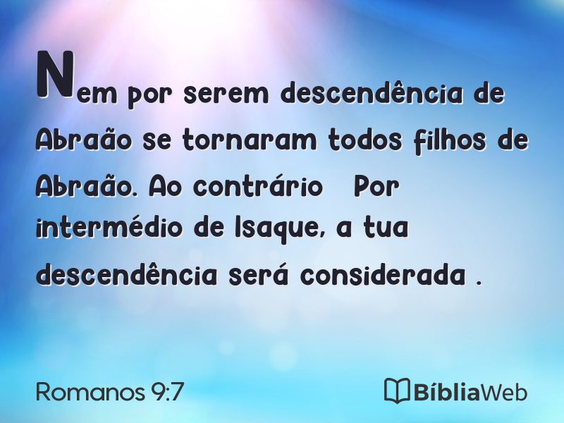 Romanos 9:7 em imagem para compartilhar