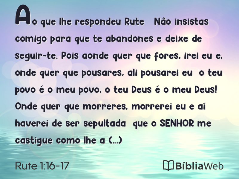 Rute 1:16-17 em imagem para compartilhar