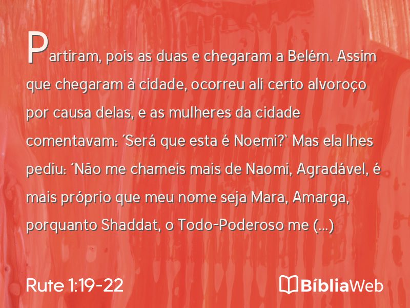 Rute 1:19-22 em imagem para compartilhar