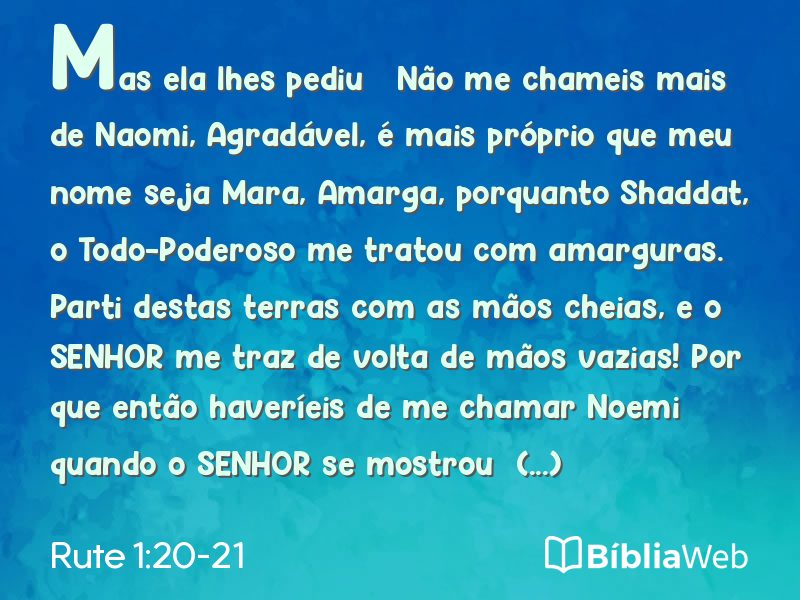 Rute 1:20-21 em imagem para compartilhar