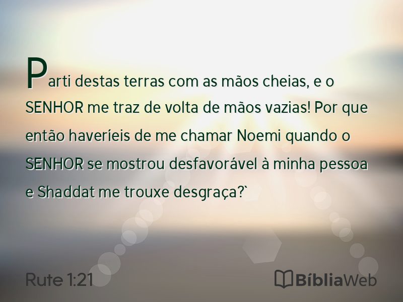 Rute 1:21 em imagem para compartilhar