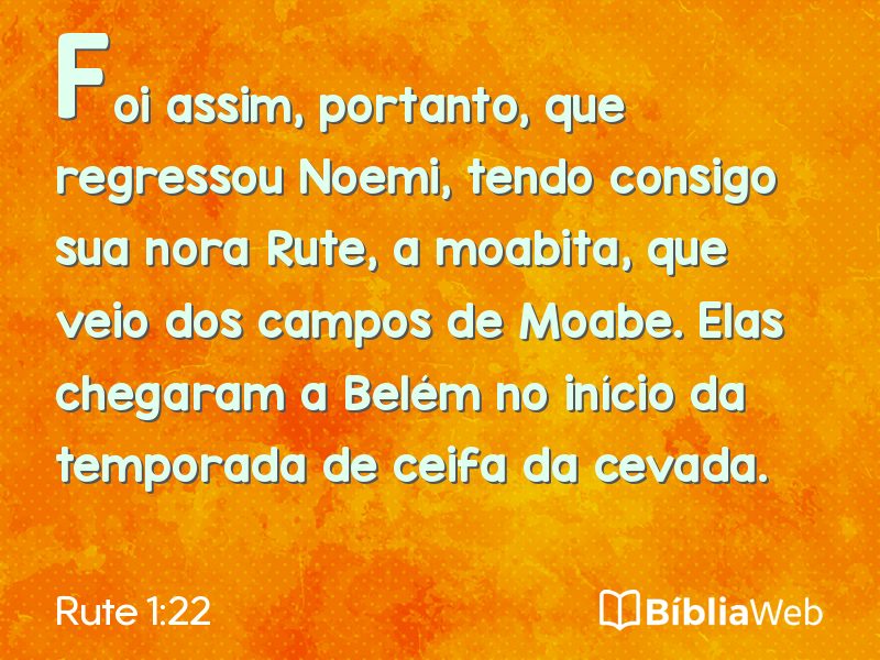 Rute 1:22 em imagem para compartilhar