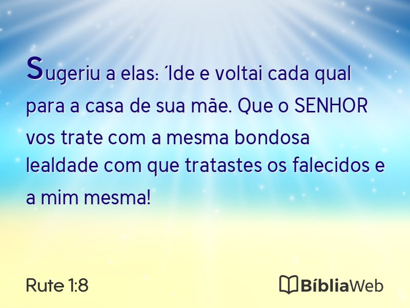 Rute 1:8 em imagem para compartilhar