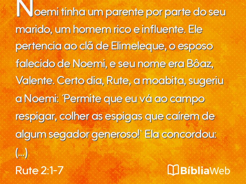 Rute 2:1-7 em imagem para compartilhar