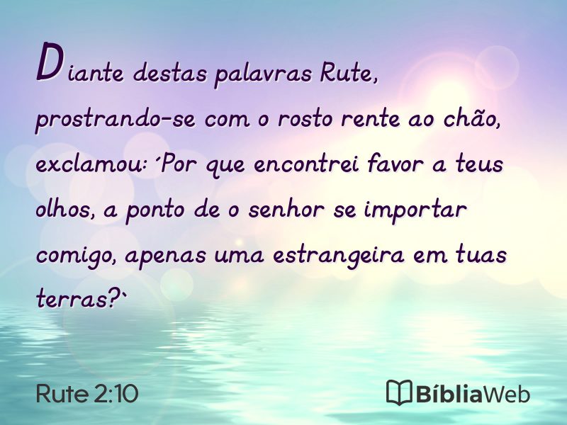 Rute 2:10 em imagem para compartilhar