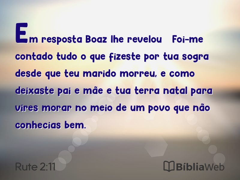 Rute 2:11 em imagem para compartilhar