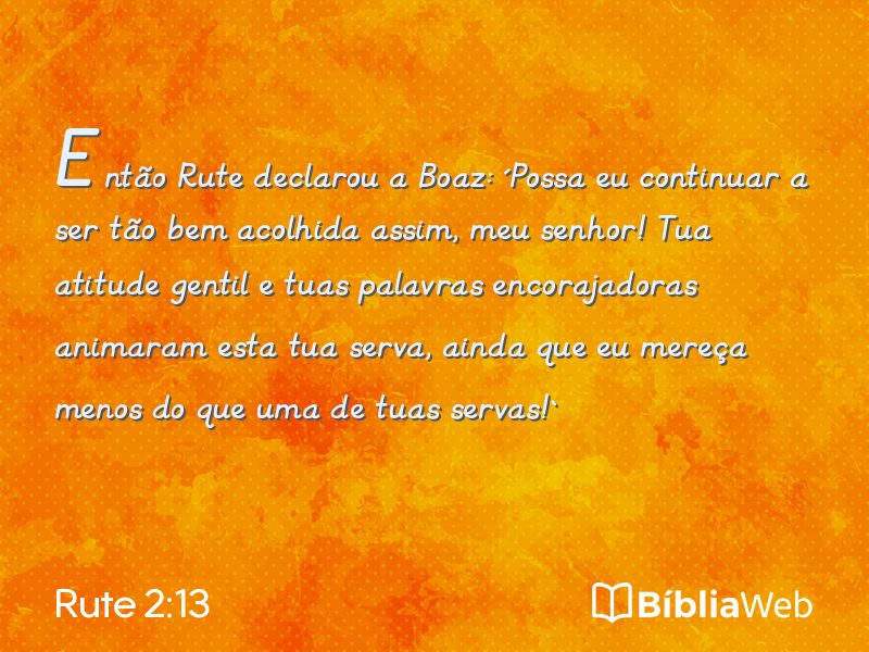 Rute 2:13 em imagem para compartilhar