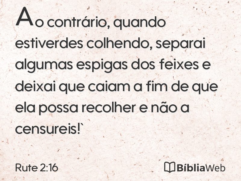 Rute 2:16 em imagem para compartilhar