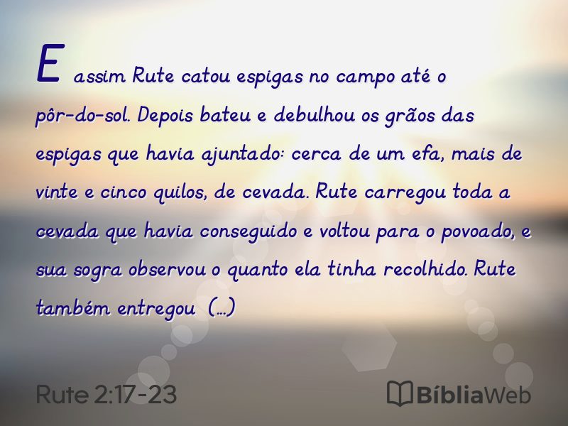 Rute 2:17-23 em imagem para compartilhar