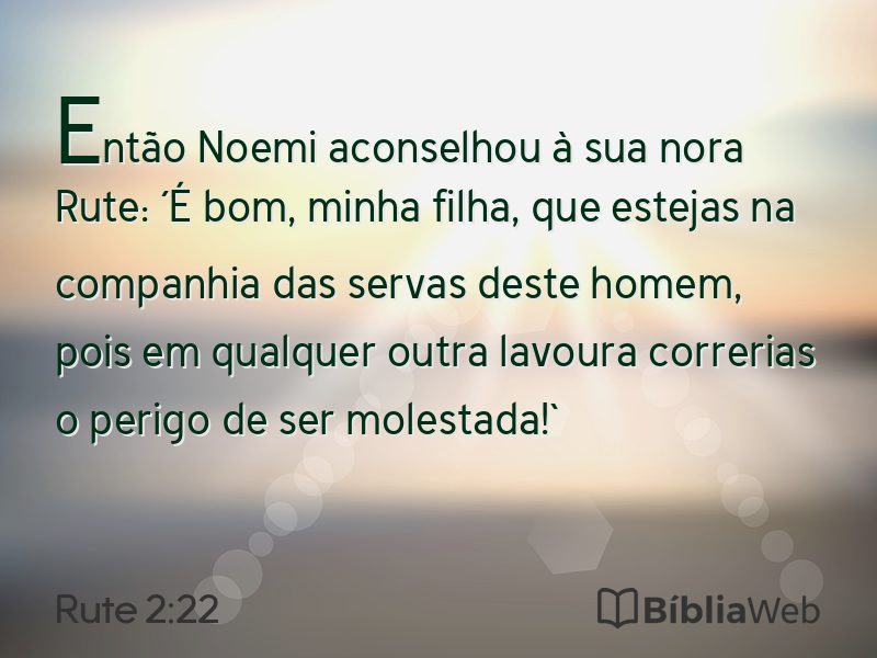 Rute 2:22 em imagem para compartilhar