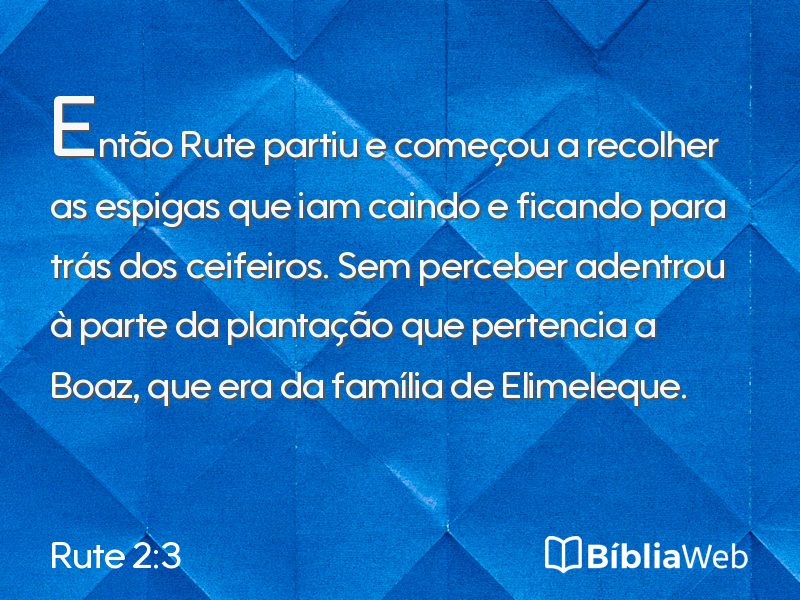 Rute 2:3 em imagem para compartilhar