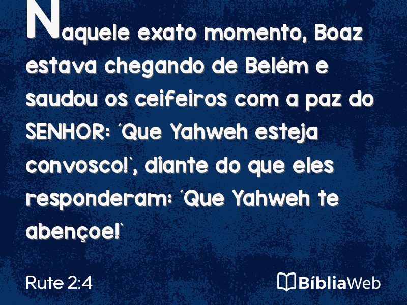 Rute 2:4 em imagem para compartilhar